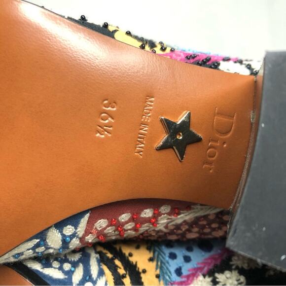 NEW Dior Diorage Patchwork Embroidered Beaded Peace and Love Tall Boots 36.5 - Picture 10 of 11